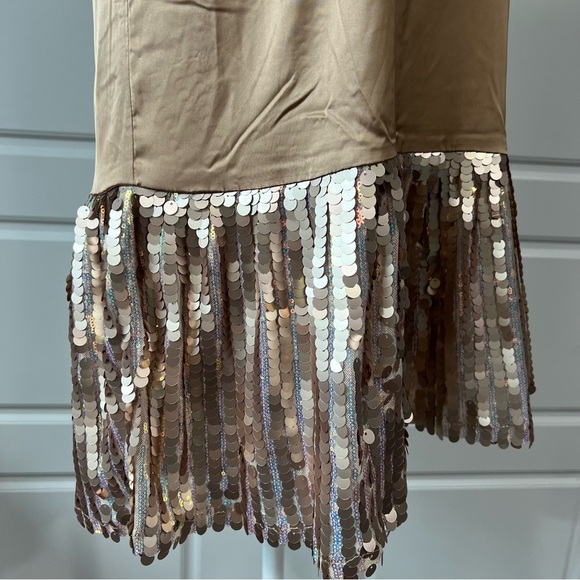 TCEC‎ Sleeveless Dress Gold Sequin Cocktail Party Mini Dress Small - Picture 3 of 7